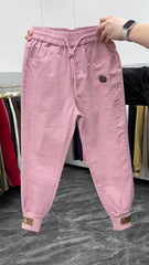 New Cotton Jeans Elastic Waist Harem Pants