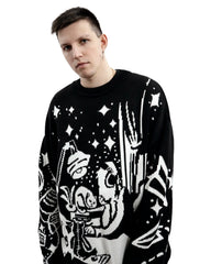 Vintage Knitted Sweater Jumper Winter Unisex Cotton Pullover Streetwear