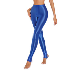 Glossy Tummy Control Sport Jogging Pants