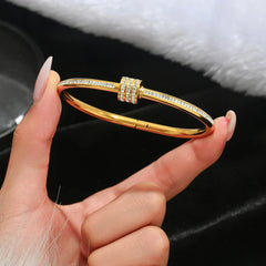 Bracelet en acier et or