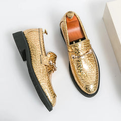 Glossy Leather  High-end Banquet  Loafers Shoes
