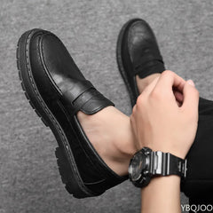 Versatile Leather Lazy loafers Comfort Non Slip Shoes