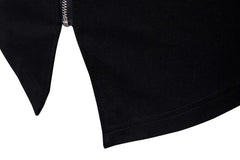 Cotton Neck Slim Fit Knitted Shirt with Leather Knitted Sweater