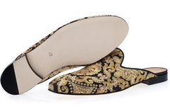 Half Loafers Luxury  Floral Embroidery Canvas Slippers