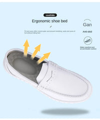 Breathable Soft Non Slip  Genuine Leather Slip on Small Shoes