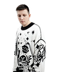Vintage Knitted Sweater Jumper Winter Unisex Cotton Pullover Streetwear
