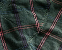 Workwear Plaid Washed Distressed Lapel Versatile Long Sleeve Shirt