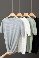 Men Knitwear 100% Cotton Sweater Pullover O-Neck