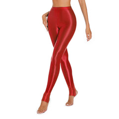 Glossy Tummy Control Sport Jogging Pants