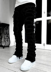 Tassel Damaged Denim Full Length Pants Hip-pop Trousers