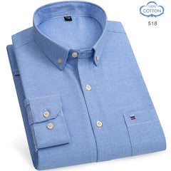 100% Pure Cotton Oxford Long Sleeve  Plaid Shirt