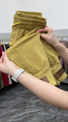 New Cotton Jeans Elastic Waist Harem Pants