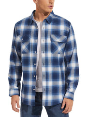 Plaid Flannel Shirts Long Sleeves Casual Cotton Shirt