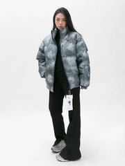 Tie-Dye Leather Cotton Jacket