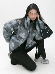 Tie-Dye Leather Cotton Jacket