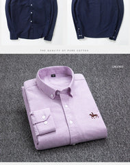 Long Sleeve Pure Cotton Oxford  Embroidered Shirt