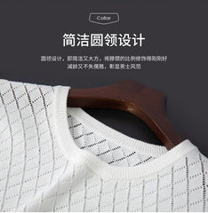 Men Knitwear 100% Cotton Sweater Pullover O-Neck