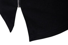 Cotton Neck Slim Fit Knitted Shirt with Leather Knitted Sweater