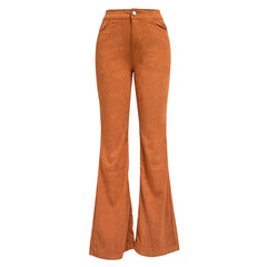 Slim Casual Female New Solid Mid-waist Street Long Flare Clothing