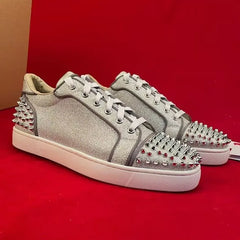 Original leather oxfords shoe gold silver sneakers