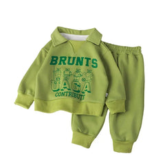 Polo Sweatshirt+Pants Sport Suits for Kids Boys Girls