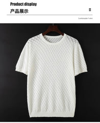Men Knitwear 100% Cotton Sweater Pullover O-Neck