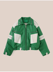 Patchwork Pu Leather Jacket Men with Many Zippers