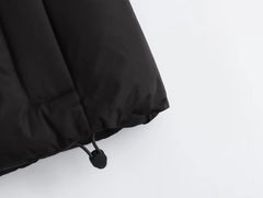 Versatile cotton short hooded thick jacket coat