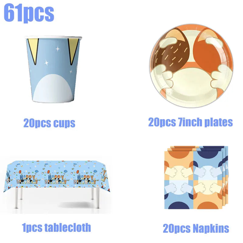 kids Birthday Party Decoration Supplies Tableware Plate Cup Napkin Tablecloth Cake Topper Balloon Banner Birthday Party Favors