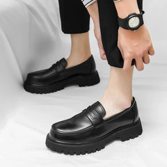 Mocassin Patent Leather with Thick Soles Loafers Slip on Shoe Breathable