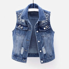 Denim Vests Sleeveless Jean Jackets