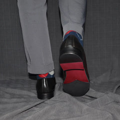 Italian Red Lining Loafers Genuine Leather Slip-on Shoes