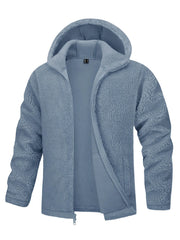 Hooded Fleece Jackets Thermal Warm Soft Fluffy Full Zip