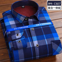 Fleece Shirt Long Sleeve Plaid Shirt