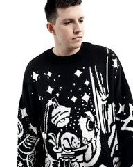 Vintage Knitted Sweater Jumper Winter Unisex Cotton Pullover Streetwear