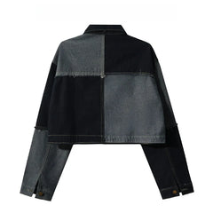 Block Denim Short Jacket