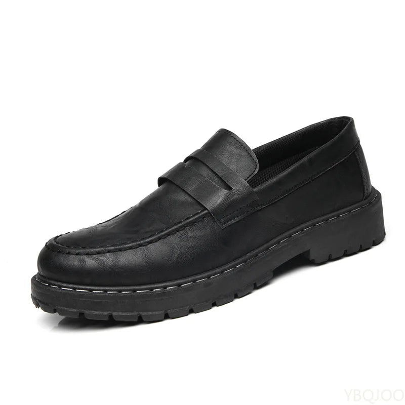 Versatile Leather Lazy loafers Comfort Non Slip Shoes