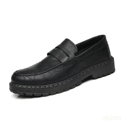 Versatile Leather Lazy loafers Comfort Non Slip Shoes