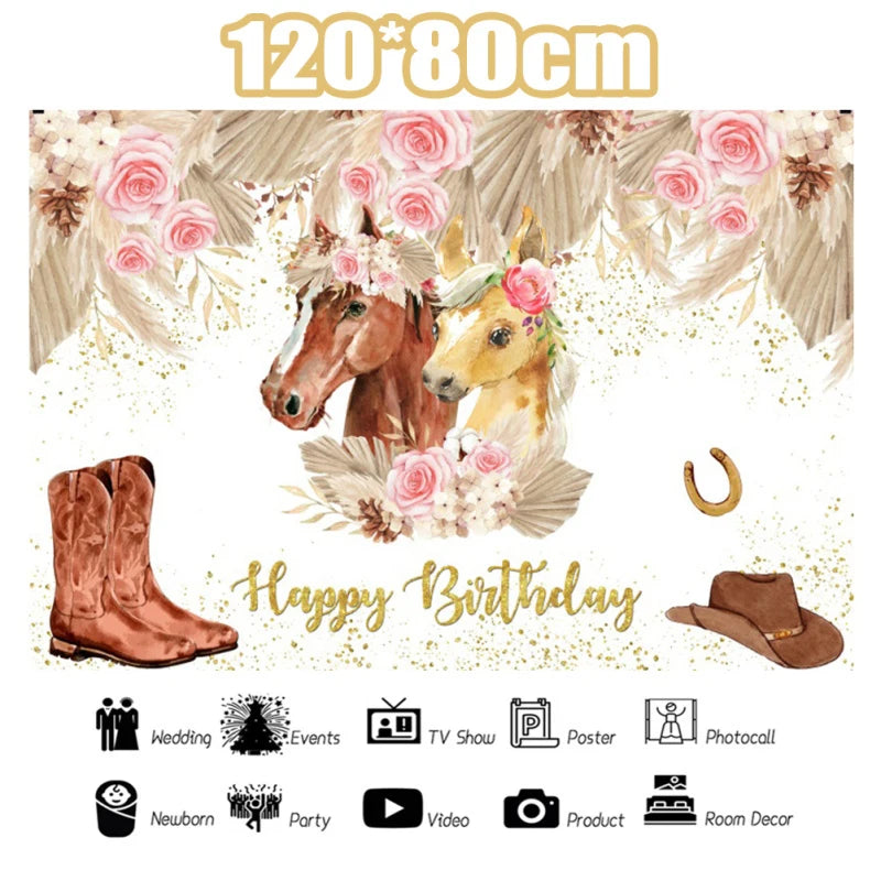 Horse Birthday Party Decoration Supplies Horse Theme Birthday Party Paper Napkins Cups Plates Tablecloth Tableware Child Favours