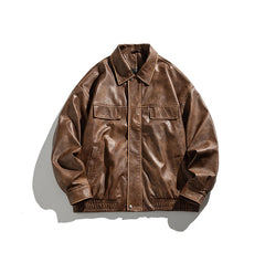 American Retro PU Leather Jacket