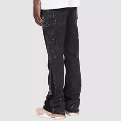 Washed Jeans Men Vintage Ankle Length Trousers Denims
