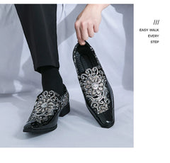 Loafers Fashion Tiger Gold metal Men Flats Shoe