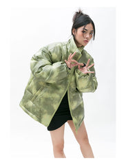Tie-Dye Leather Cotton Jacket
