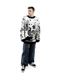 Vintage Knitted Sweater Jumper Winter Unisex Cotton Pullover Streetwear