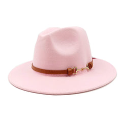 Vegan felt fedora hat wide brim hat