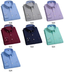100% Pure Cotton Oxford Long Sleeve  Plaid Shirt