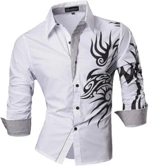 Casual Dress Shirts Fashion Designer Stylish Long Sleeve