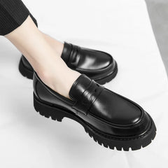 Mocassin Patent Leather with Thick Soles Loafers Slip on Shoe Breathable