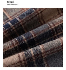 Plaid Flannel Sleeve Blue Loose Shirt