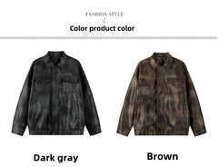 American Dyed PU Leather Jacket